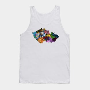 Spirograph Patterned Czech Republic Regions Map Tank Top